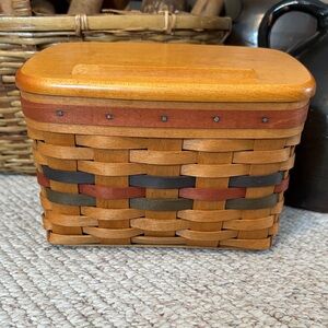 1994 Longaberger Shades of Autumn Recipe Basket & Protector